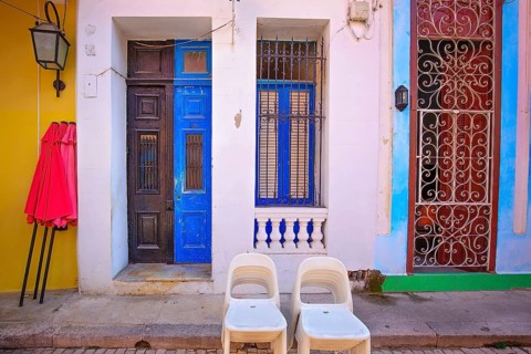 Scenic colorful Old Havana streets in historic city center (Havana Vieja)