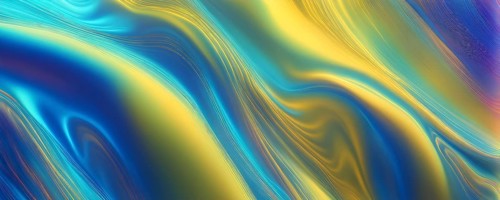 Abstract holographic background with swirling iridescent vibrant colors, AI generated
