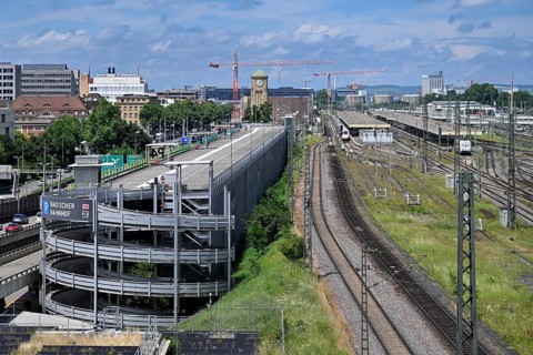 Badischer Bahnhof multi-storey car park, Basel, Switzerland, Europe