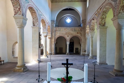 Benedictine monastery Bursfeld on the Weser near Hannoversch Münden. Bursfelde Monastery is a