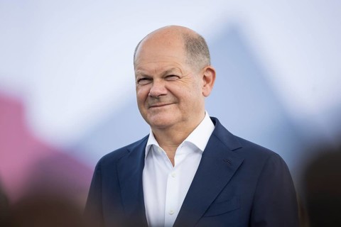 Olaf Scholz (Federal Chancellor, SPD) at the Germany Dialogue on the topic Together for Democracy