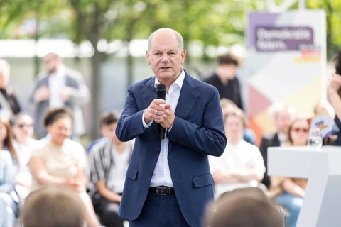 Olaf Scholz (Federal Chancellor, SPD) at the Germany Dialogue on the topic Together for Democracy