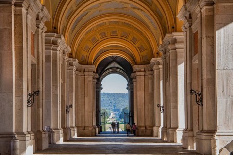 Passageway to the garden parterre of the Royal Palace Palazzo Reale, Italian Versailles, Caserta,