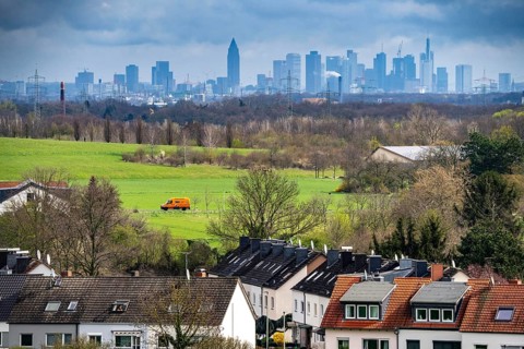 View from the village of Weilbach, a district of Flörsheim am Main in the Main-Taunus district of