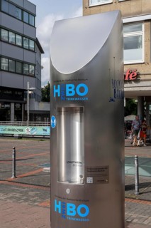Drinking water dispenser from Stadtwerke Bochum, in the city centre, at the main railway station,