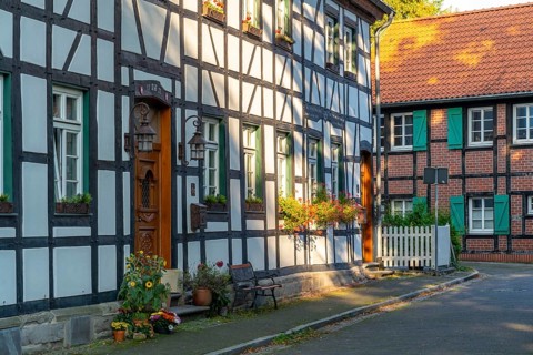 Old village of Westerholt, listed district of Herten Westerholt, over 60 old, well-renovated