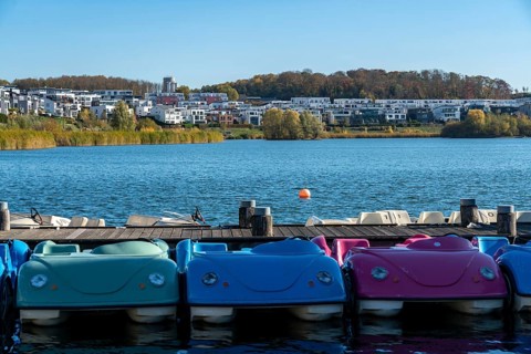 The Phoenix Lake in Dortmund's Hörde district, an artificial lake on the former Phoenix-Ost