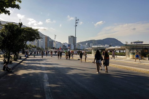 City view in Rio de Janeiro / Brazil and view of the Copacabana, 21.07.2024. Photographed on behalf