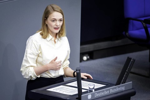 Ria Schröder, FDP, Member of the Bundestag, delivers a speech on agenda item 7 Amendment to the