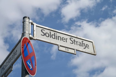 Street sign Soldiner Straße, Gesundbrunnen, Mitte, Berlin, Germany, Europe