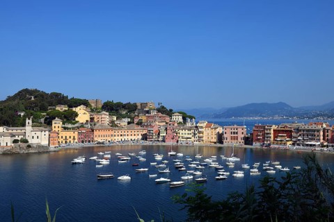 View of the Bay of Silence in Sestri Levante, Ligurian sea, Liguria, Italy, Europe