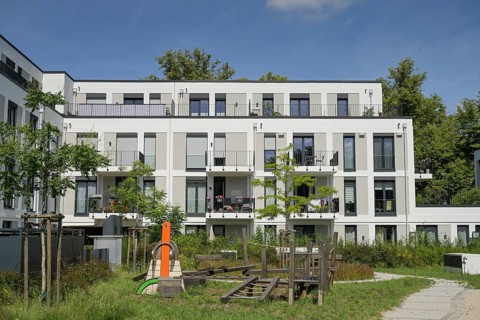 New buildings Lankwitzer Hofgärten by Bonava, former studio site of Berliner Synchron,