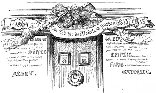 Memorial, plaque commemorating battles of the 19th century, inscription: Die Tod für das Vaterland