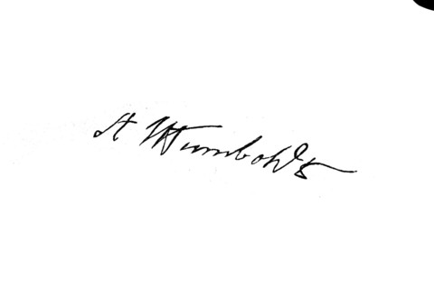 Signature, handwriting of Alexander von Humboldt, historical, digital reproduction of an original