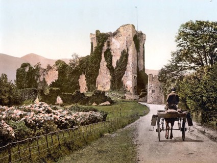 Ross Castle, Killarney, County Kerry, Ireland, Historic, digitally restored reproduction from a