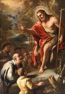 Saint John Preaching in the Wilderness, painting by Luca Giordano (Italian, 1634-1705),
