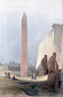 Obelisk of Luxor, Egypt, around 1850, Historical, digitally restored reproduction from a 19th