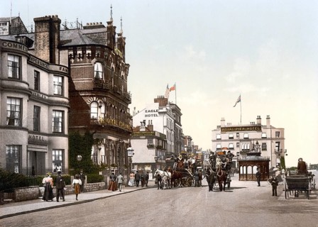 The Royal Esplanade Hotel at left and the Royal Pier Hotel in the distance. The Royal Pier Hotel