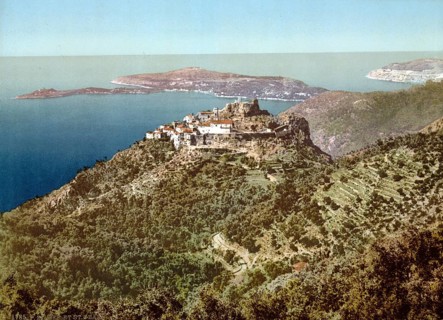 General view, Eze and St. Jean, Côte d'Azur, France, c. 1895, Historical, digitally restored
