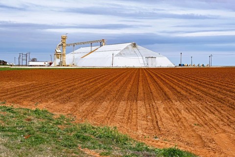 Storage facility, warehouse and elevator for peanuts in Texas, United States, USA, North America