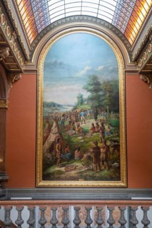Springfield, Illinois, The Illinois state capitol building. A large mural depicts a peace treaty