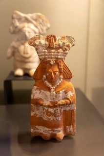 Figurine model of noble woman from Jaina, Late Classic period, Mayan archaeological museum, Fort