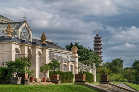 Temperate House, the largest Victorian greenhouse in the world, with the historic Great Pagoda in