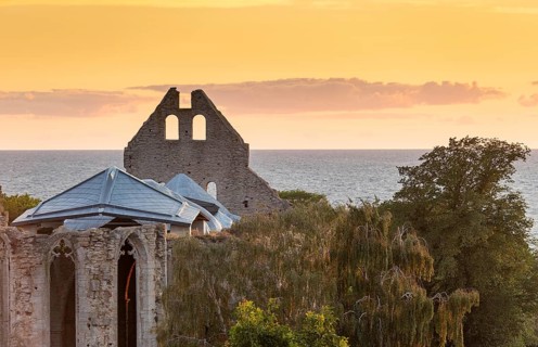 Gothic church ruins, Hanseatic city of Visby, UNESCO World Heritage Site, Gotland Island, Baltic
