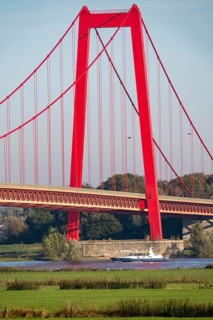The Rhine bridge Emmerich, federal road B220, longest suspension bridge in Germany, is currently
