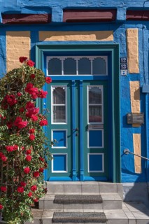 Front door of a historic house, Rehna, Mecklenburg-Vorpommern, Germany, Europe