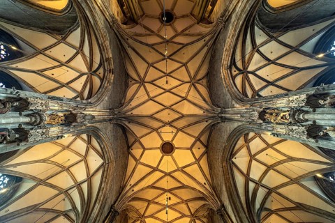 Ceiling of St Stephen's Cathedral in Vienna, Austria, Europe