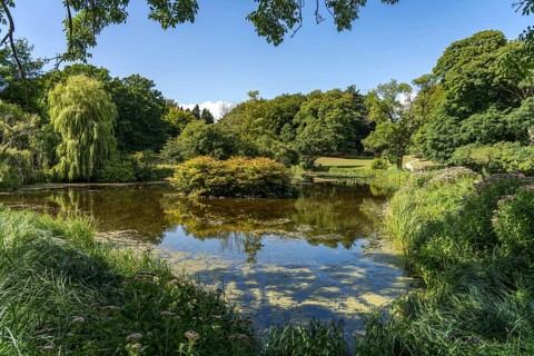 Liselund Slotspark, landscape garden of Liselund Castle Country House, Mön Island, Denmark, Europe
