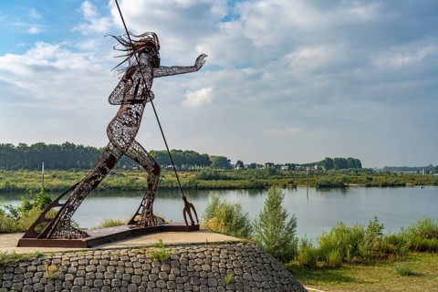 Peaceful Warrior Vreedzame Krijger on the Maas in Venlo, Netherlands