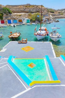 The small fishing village of Mandrakia, Mandrakia, Milos Island, Cyclades Islands, Greece, Europe