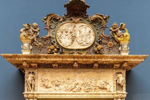Bode Museum, cornice with ornaments, Berlin, Germany, Europe