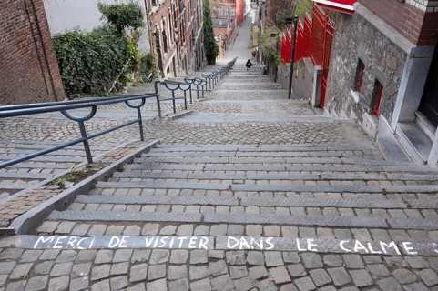 Montagne de Bueren, staircase with 260 metres length and 67 metres difference in height, from old