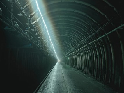 Tunnel section in construction lot H41 in the Sill Gorge, Brenner Base Tunnel, Tyrol, Austria,