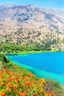 Lake Kournas, Georgioupolis, Chania, Crete, Greek Islands, Greece, Europe