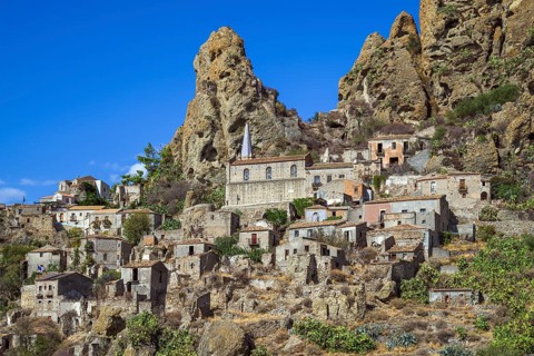 Ghost Town, Pentedattilo Village, Calabria, Italy, Europe