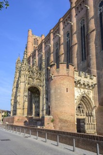 Main portal of St Cecilia's Cathedral, Albi, Département Tarn, France, Europe