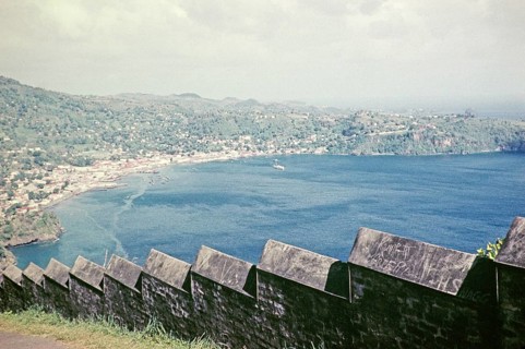 View of Kingstown from Fort Charlotte, St Vincent, Windward Islands, West Indies, 1962