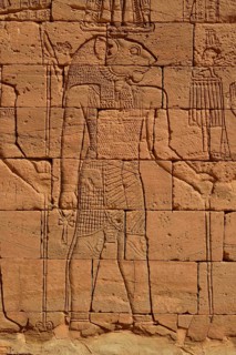 Relief of the lion deity Apedemak at the lion temple, Naga, Nubia, Nahr an-Nil, Sudan, Africa