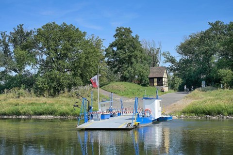 Saale, ferry Groß Rosenburg, Saxony-Anhalt, Germany, Europe