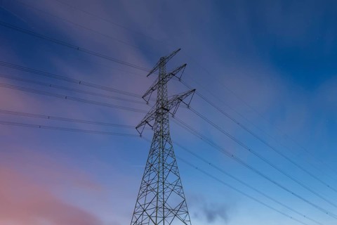 Electricity pylon, power pylon, Wolmirstedt, Saxony-Anhalt, Germany, Europe