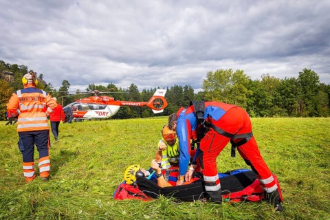 Winch rescue training of the rescue helicopter, Christoph 62, on the occasion of the 50th