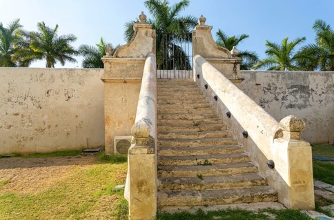 Spanish military colonial architecture of Baluarte de la Soledad, Campeche city, Campeche State,
