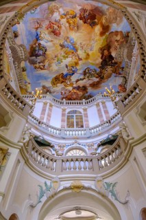 Baroque staircase, Wurzach Castle, Bad Wurzach, Upper Swabia, Swabia, Baden-Württemberg, Germany,