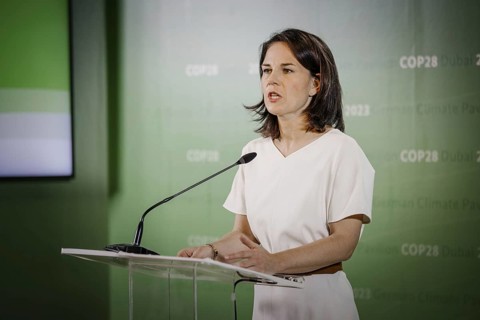 Annalena Baerbock (Buendnis 90 Die Gruenen), Bundesaussenministerin, haelt eine Pressekonferenz zum