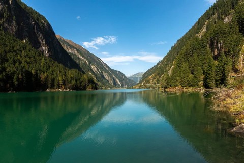 Stilluptal, Stiillup reservoir (1116m), Stillupgrund, Mayrhofen, reservoir lake, alpine mountain