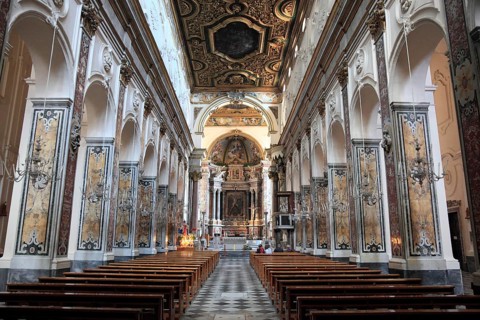 Interior view of the Cathedral Cattedrale di Sant' Andrea, Amalfi, Campania, ItalyAmalfi, Italy,